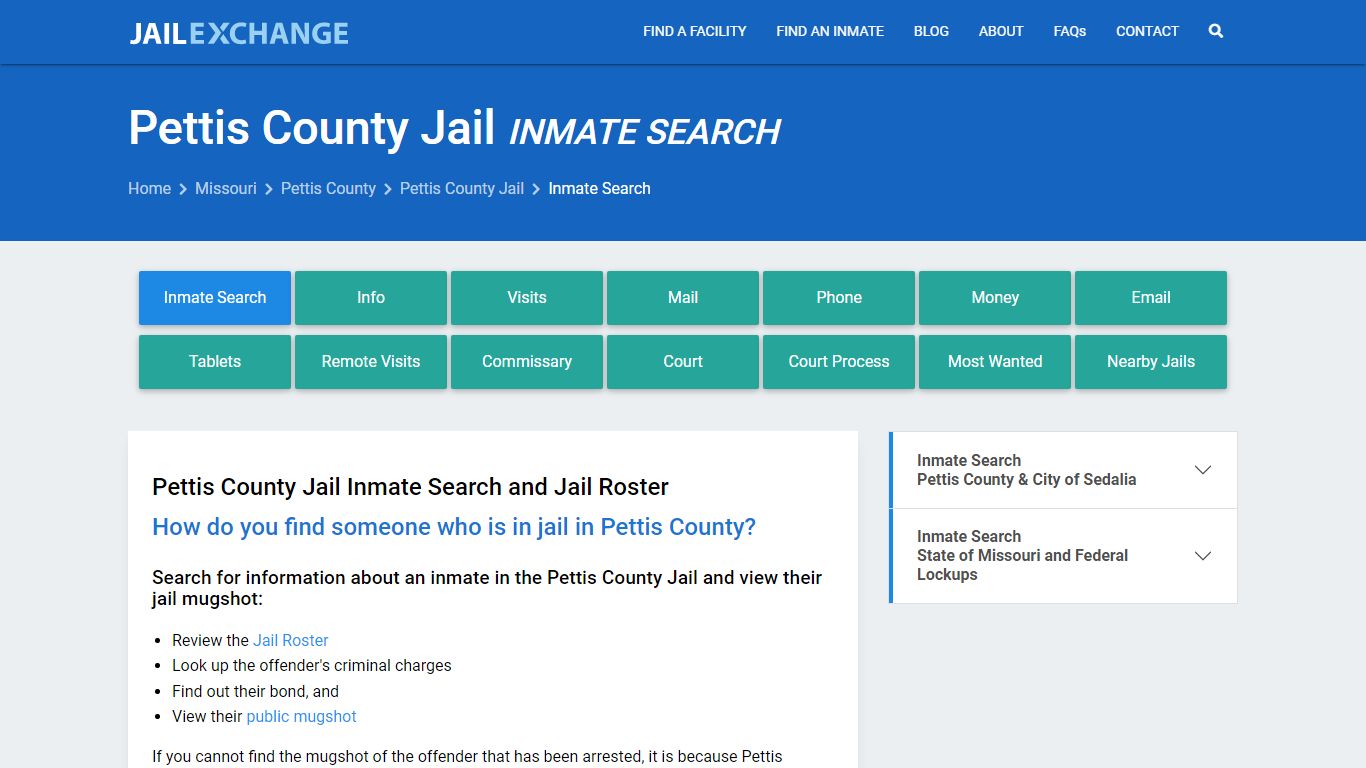 Inmate Search: Roster & Mugshots - Pettis County Jail, MO
